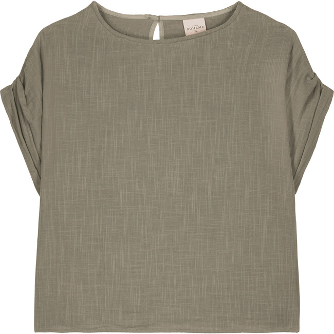 Women's Praslin Short Sleeve Blouse, Sage - Blouses - 1