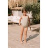 Roberta One-Piece Round Neck Swimsuit, Green Stripes - One Pieces - 2