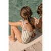 Roberta One-Piece Round Neck Swimsuit, Green Stripes - One Pieces - 6