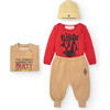 Baby Wasp Flock Bodysuit, Red - Bodysuits - 3