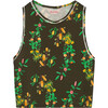 Frog Flowers Kids Relaxed Fit T-Shirt, Deep Brown - T-Shirts - 1 - thumbnail