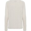 Women Cashmere Long Sleeve Knit Sweater, Ice Melange - Sweaters - 2