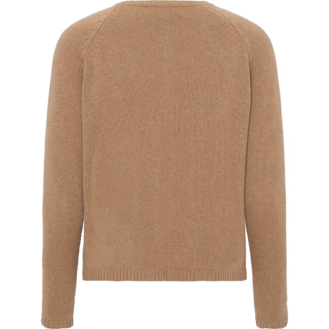 Women Cashmere Long Sleeve Button Down Knit Cardigan, Caramel - Cardigans - 2
