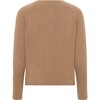 Women Cashmere Long Sleeve Button Down Knit Cardigan, Caramel - Cardigans - 2
