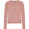 Women Cashmere Long Sleeve Button Down Knit Cardigan, Dahlia Melange - Cardigans - 1 - thumbnail