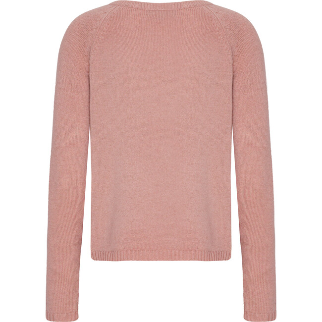 Women Cashmere Long Sleeve Button Down Knit Cardigan, Dahlia Melange - Cardigans - 2