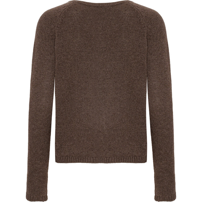 Women Cashmere Long Sleeve Button Down Knit Cardigan, Cappuccino Melange - Cardigans - 2