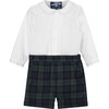 Little Rupert Set, White & Navy Tartan - Mixed Apparel Set - 4