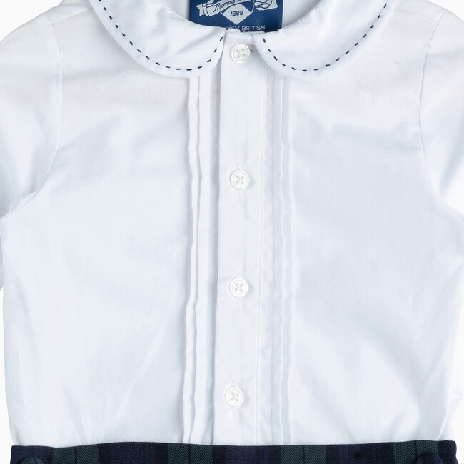Little Rupert Set, White & Navy Tartan - Mixed Apparel Set - 3