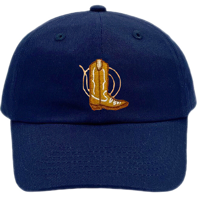 Cowboy Boot Baseball Hat, Navy - Hats - 1