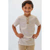 Boys Blade Shirt, Khaki Stripe - T-Shirts - 2