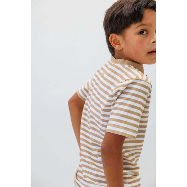 Boys Blade Shirt, Khaki Stripe - T-Shirts - 5