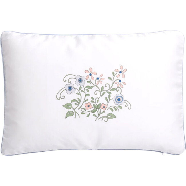 Fleur + Stripe Toddler Pillow, Ivory