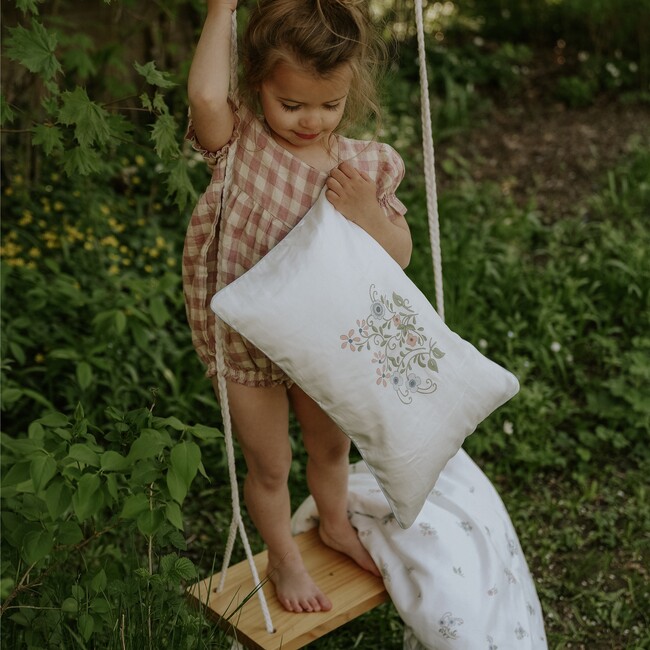 Fleur + Stripe Toddler Pillow, Ivory - Pillows - 2