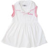 Custom Embroidered Terry Polo Dress, White - Dresses - 1 - thumbnail