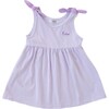 Custom Embroidered Stripe Dress, Lilac - Dresses - 1 - thumbnail