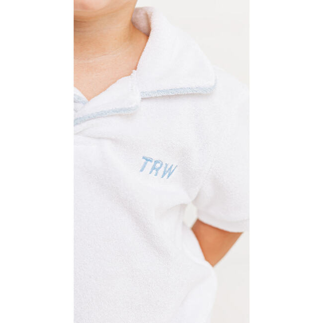 Custom Embroidered Terry Polo Dress, White - Dresses - 4