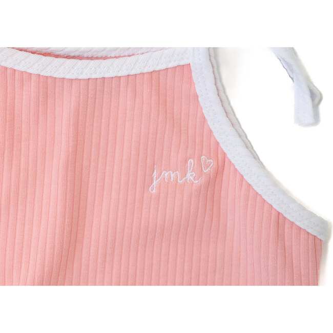 Custom Embroidered Retro Romper, Pink - Rompers - 2