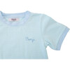 Custom Embroidered Stripe Tee and Shorts set, Aqua - Mixed Apparel Set - 2