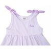 Custom Embroidered Stripe Dress, Lilac - Dresses - 2