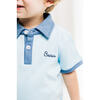 Custom Embroidered Contrast Polo Shirt, Blue - Polo Shirts - 3