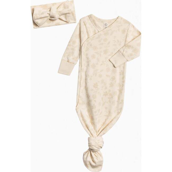 Organic Kimono Gown and Bow Wrap Set Aria Floral