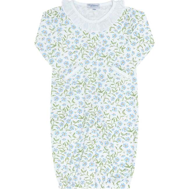Blue Vines Print Converter Gown