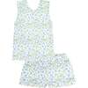 Blue Vines Print Summer Short Set - Mixed Apparel Set - 1 - thumbnail