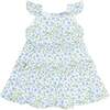 Blue Vines Print Ruffle Dress - Dresses - 1 - thumbnail