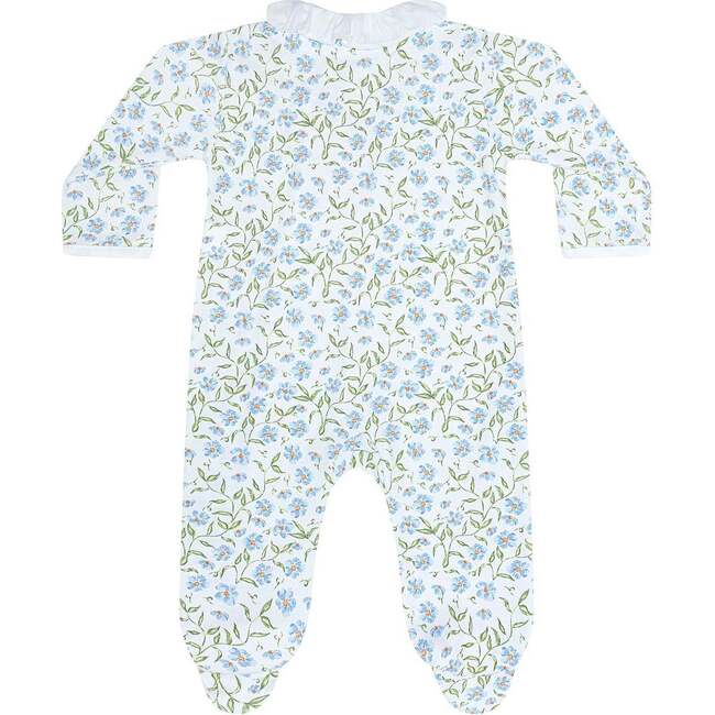 Blue Vines Print Crossover Footie - Footie Pajamas - 2