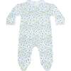 Blue Vines Print Crossover Footie - Footie Pajamas - 2