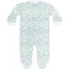 Blue Vines Print Zipper Footie - Footie Pajamas - 2