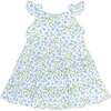 Blue Vines Print Ruffle Dress - Dresses - 2