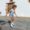 Blue Sequin Stars Denim Skort - Skirts - 5