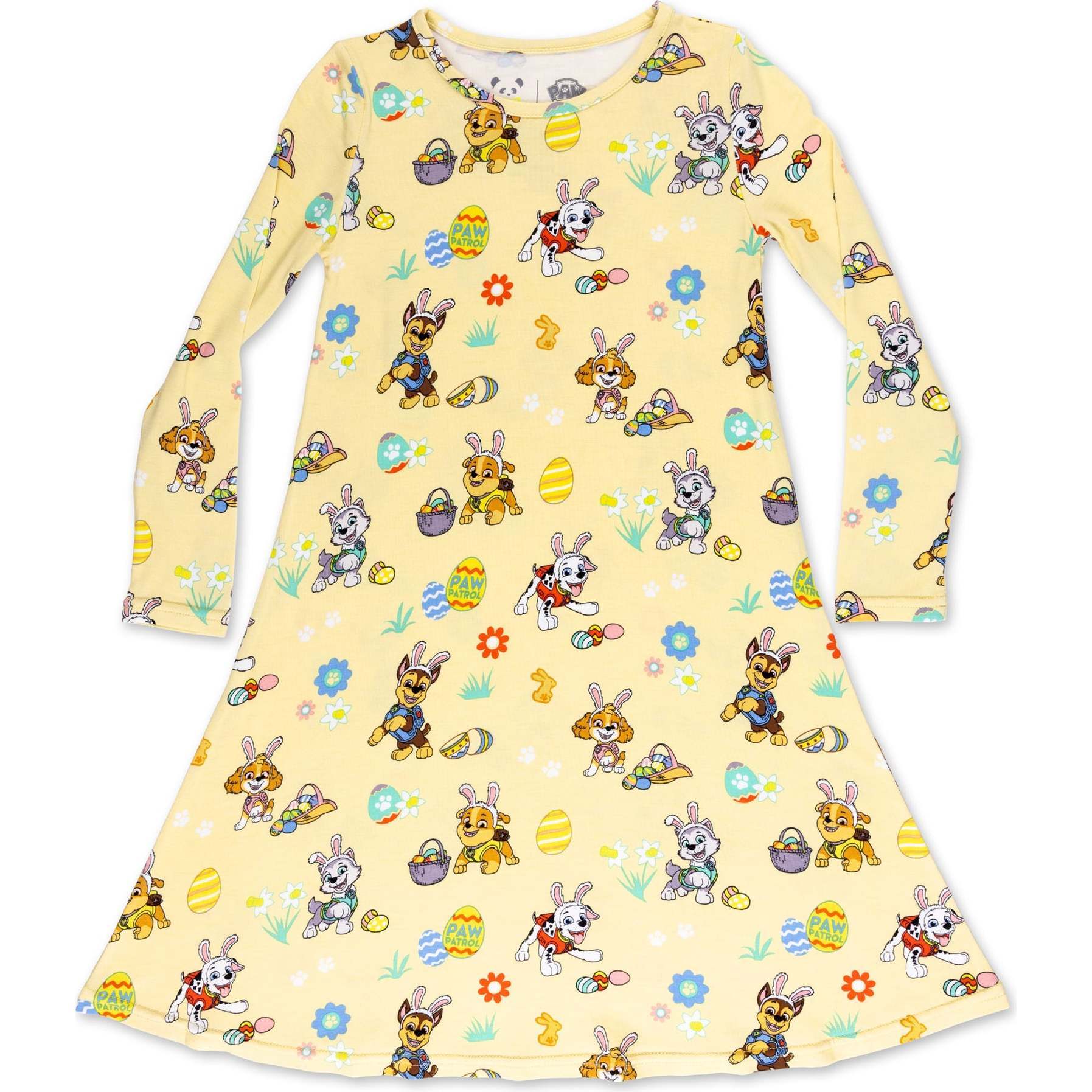 PAW Patrol: Bunny Fun Bamboo Girls' Long Sleeve Dress, Yellow - Dresses - 1