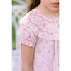 Myrtille Floral Short Sleeve Bishop Dress, Pink - Dresses - 4