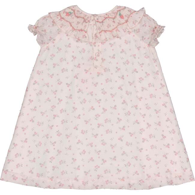 Myrtille Floral Short Sleeve Bishop Dress, Pink - Dresses - 5