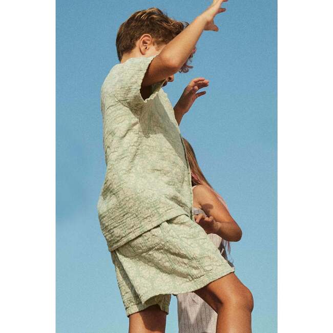 Green Vintage Wallpaper Shorts - Shorts - 3