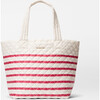 Medium Metro Tote Deluxe, Sandshell/Apple Charterstripe - Bags - 1 - thumbnail