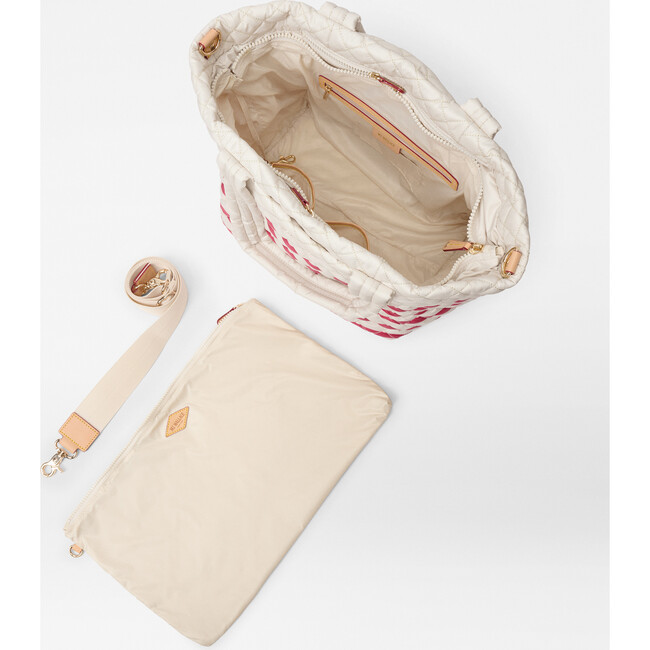 Medium Metro Tote Deluxe, Sandshell/Apple Charterstripe - Bags - 2
