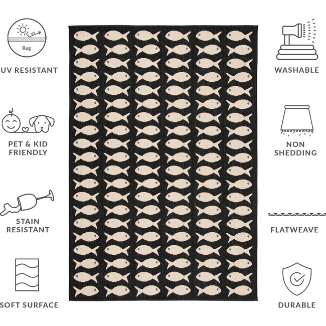 Courtyard Dory Indoor/Outdoor Rug, Black - Rugs - 9