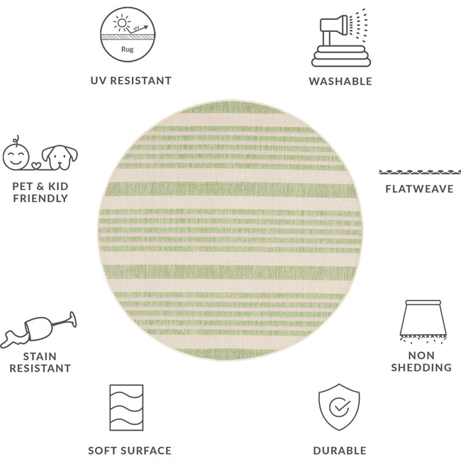 Courtyard Haley Indoor/Outdoor Rug, Green - Rugs - 3