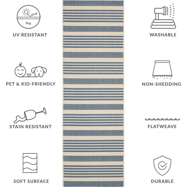 Courtyard Haley Indoor/Outdoor Rug, Blue - Rugs - 6