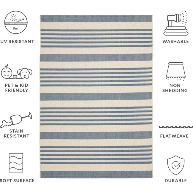 Courtyard Haley Indoor/Outdoor Rug, Blue - Rugs - 7