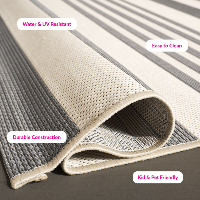 Courtyard Haley Indoor/Outdoor Rug, Grey - Rugs - 3