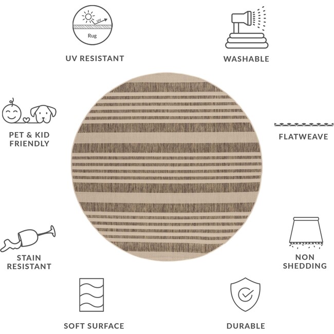 Courtyard Haley Indoor/Outdoor Rug, Tan - Rugs - 5
