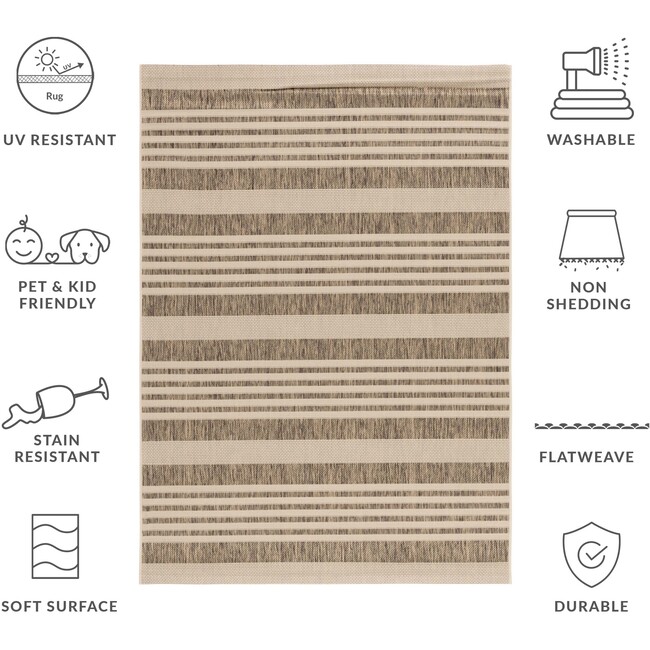 Courtyard Haley Indoor/Outdoor Rug, Tan - Rugs - 8