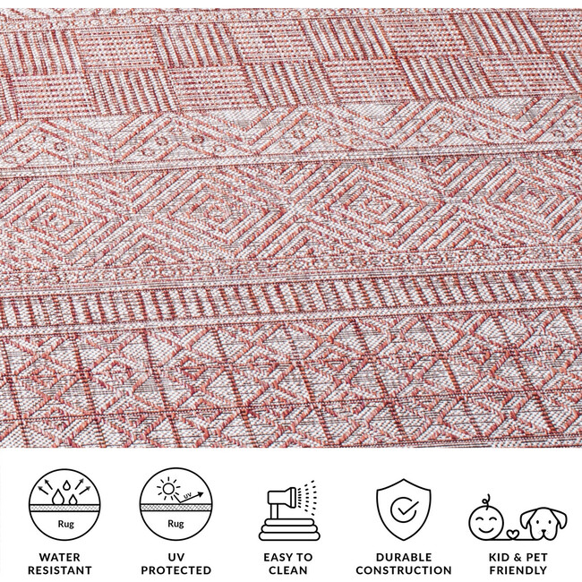 Courtyard Zoey Indoor/Outdoor Rug, Red - Rugs - 3