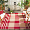 Courtyard Abigail Indoor/Outdoor Rug, Red/Beige Plaid - Rugs - 3
