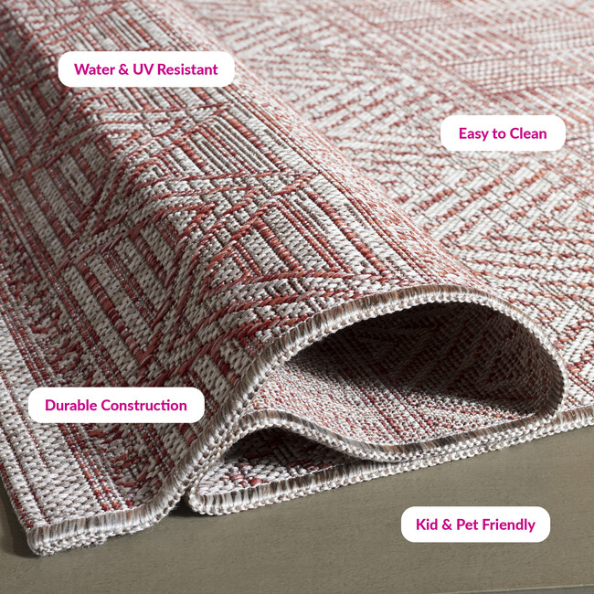 Courtyard Zoey Indoor/Outdoor Rug, Red - Rugs - 4